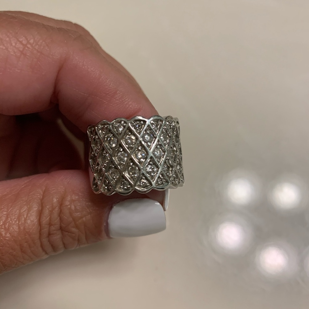 Sterling Silver and Zirconia ring size 7.5-8